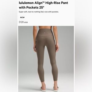 Lululemon cream colored leggings with pockets